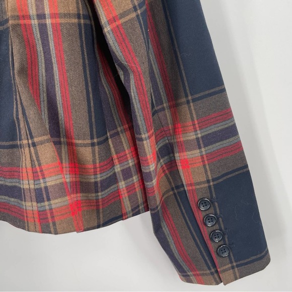 OUTBACK RED Blazer Jacket Plaid Prep Academia Business Casual Office Work Large - Picture 8 of 12